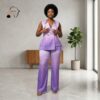 Zuri Multi-Color Satin Pants Set
