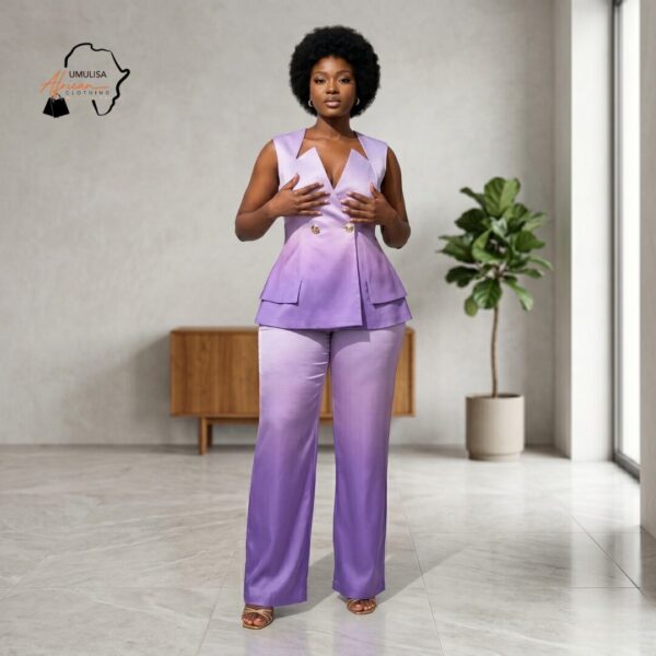 Zuri Multi-Color Satin Pants Set