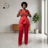 Zuri Multi-Color Satin Pants Set