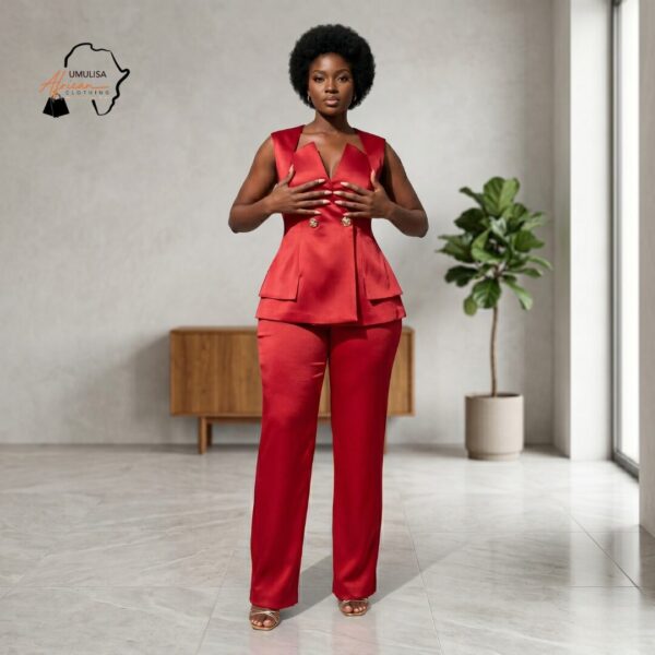 Zuri Multi-Color Satin Pants Set