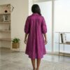 123 Nia Sunset Red & Royal Plum Shirt Dress