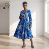 125 Zawadi Multi-Color African Midi Dress