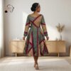 131 Zawadi Multi-Color African Midi Dress