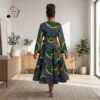 133 Zawadi Multi-Color African Midi Dress