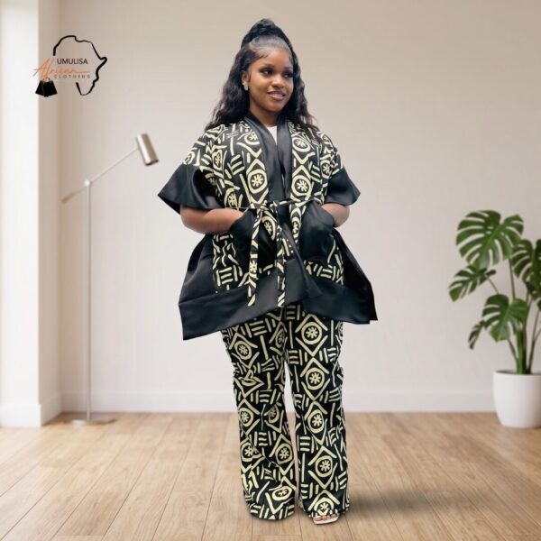 Amani Black & Gold African Two-Piece Set