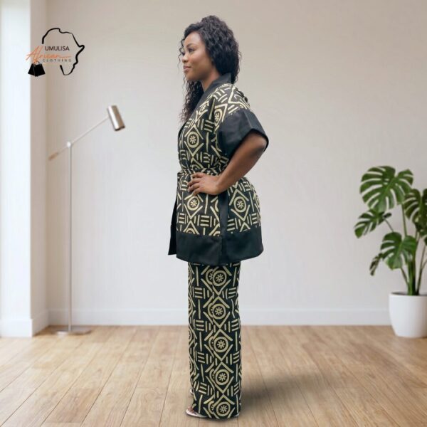 Amani Black & Gold African Two-Piece Set