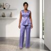 Zuri Multi-Color Satin Pants Set
