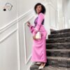 Asha Blush Pink African Maxi Dress