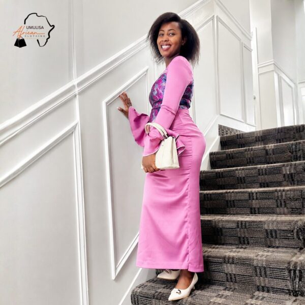 Asha Blush Pink African Maxi Dress