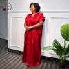 Adanna Deep Red African Kaftan Maxi Dress