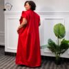 Adanna Deep Red African Kaftan Maxi Dress