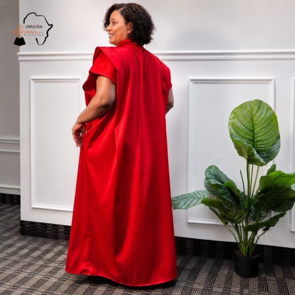 Adanna Deep Red African Kaftan Maxi Dress