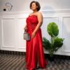 Kamaria Deep Red African Evening Maxi Dress