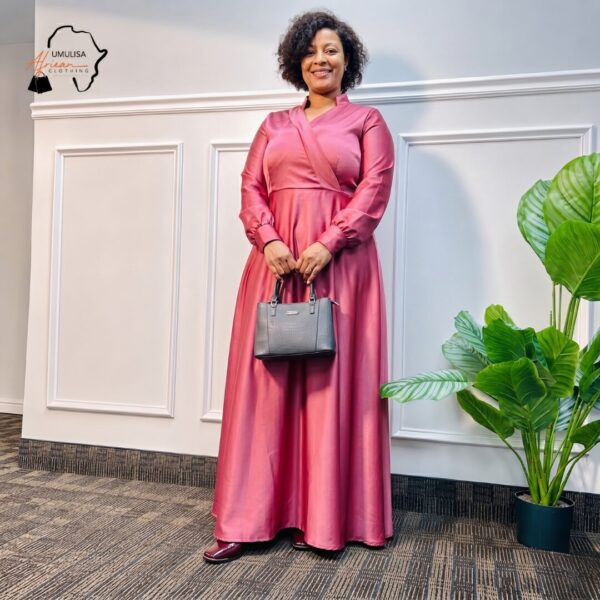Thabisa Multi-Color African Satin Maxi Dress