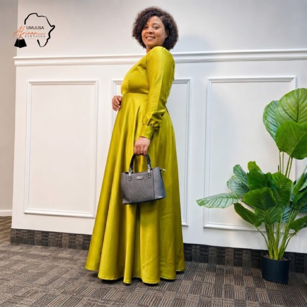 Thabisa Multi-Color African Satin Maxi Dress