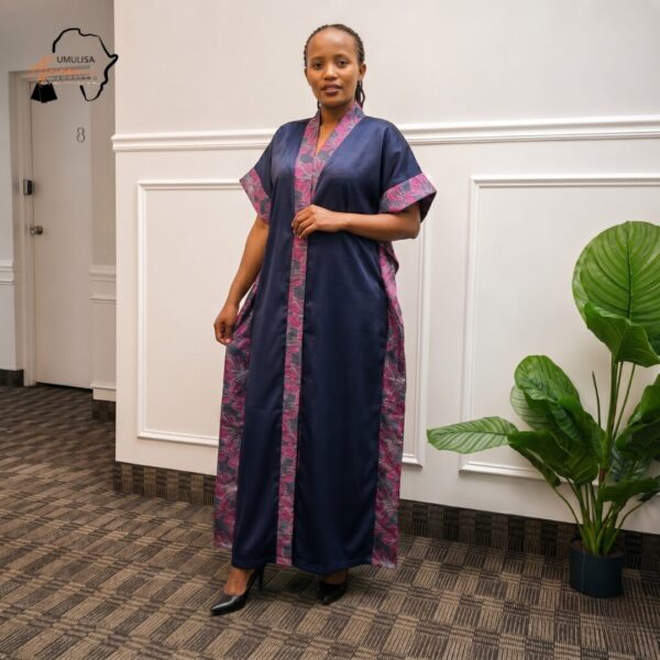 59 Adona Navy Blue African Maxi Kaftan Dress