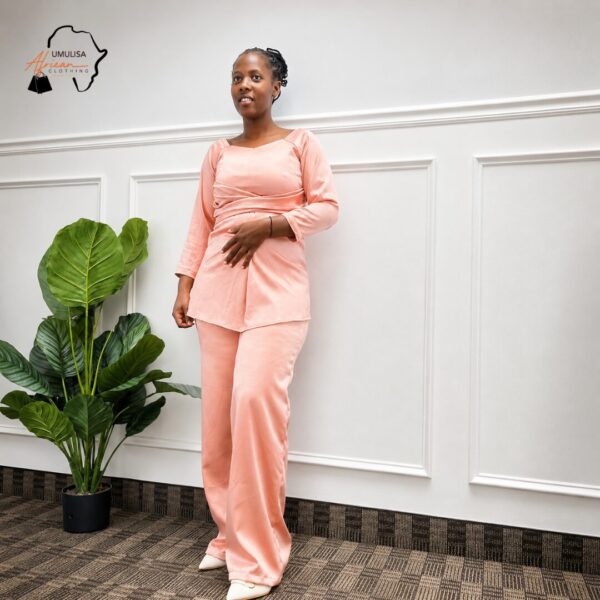 Nia Blush Pink African Pant Set