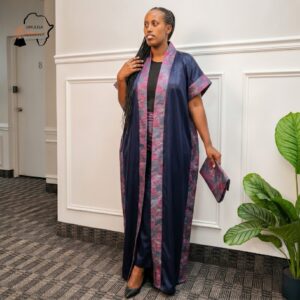 60 Adona Navy Blue African Maxi Kaftan Dress