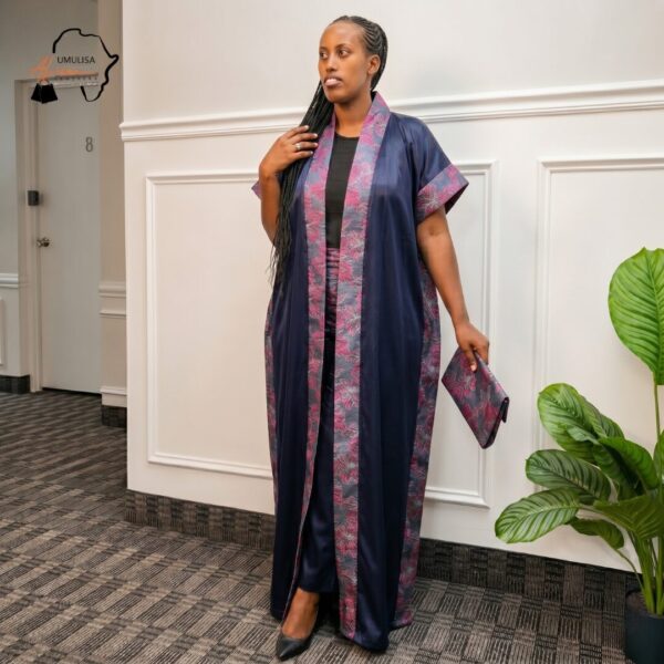 60 Adona Navy Blue African Maxi Kaftan Dress