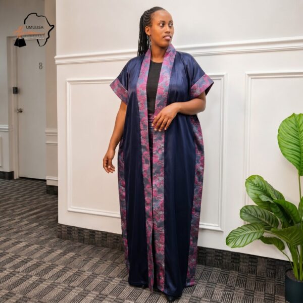 61 Adona Navy Blue African Maxi Kaftan Dress