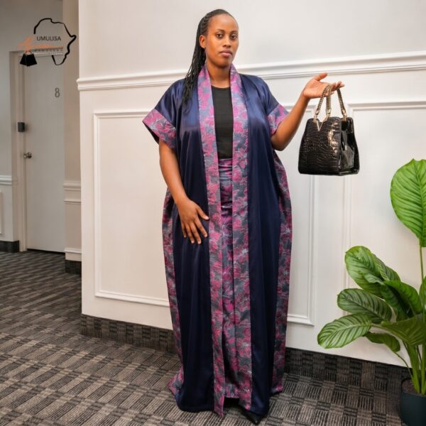 62 Adona Navy Blue African Maxi Kaftan Dress