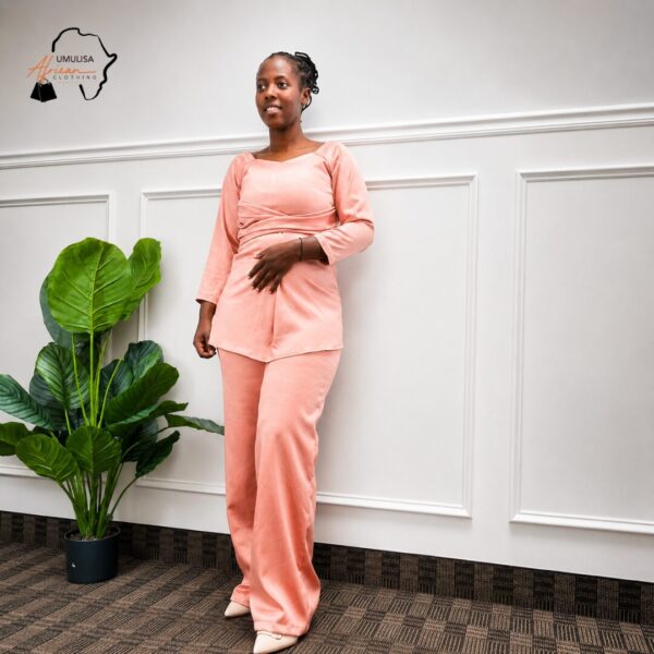 Nia Blush Pink African Pant Set