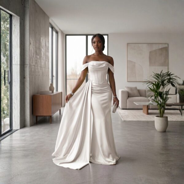 Nia Blush Pink African Evening Gown