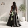 Eshe Black & Olive Green African Ball Gown
