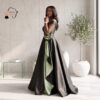 Eshe Black & Olive Green African Ball Gown