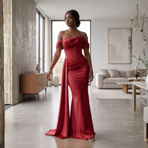 Nia Blush Pink African Evening Gown
