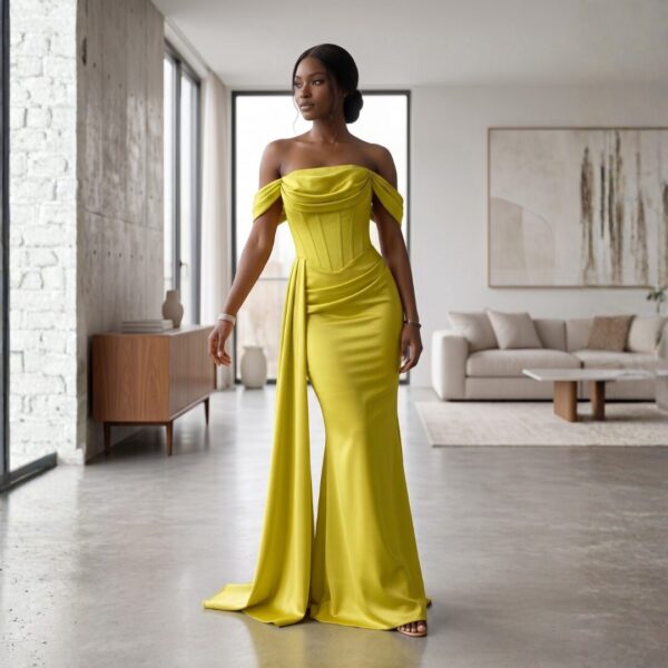 Nia Blush Pink African Evening Gown