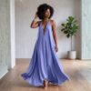 Zola Burnt Orange African Halter Maxi Dress