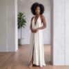 Zola Burnt Orange African Halter Maxi Dress