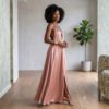 Zola Burnt Orange African Halter Maxi Dress