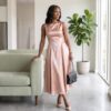 Imani Crimson Red African Midi Dress