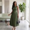 Imani Crimson Red African Midi Dress