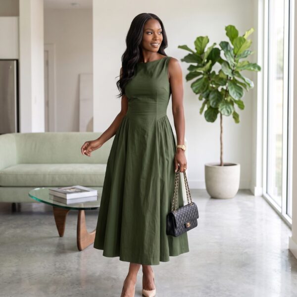 Imani Crimson Red African Midi Dress