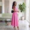 Imani Crimson Red African Midi Dress