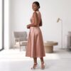 Zawadi Off White African Midi Dress