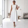 Zawadi Off White African Midi Dress