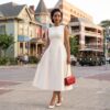 Zawadi Off White African Midi Dress