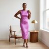 Zawadi Off White African Midi Dress