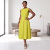 Zawadi Off White African Midi Dress