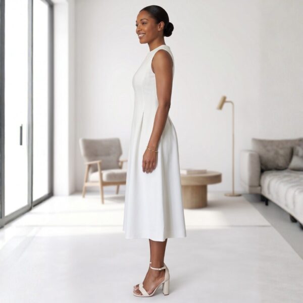 Zawadi Off White African Midi Dress