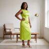 Zawadi Off White African Midi Dress