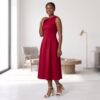 Zawadi Off White African Midi Dress