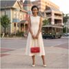 Zawadi Off White African Midi Dress