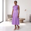 Zawadi Off White African Midi Dress