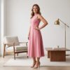 Zawadi Off White African Midi Dress