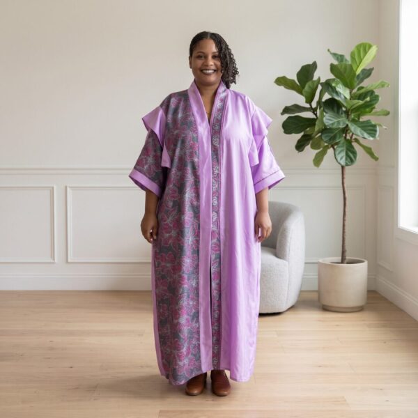 Amani Lavender & Plum African Maxi Kaftan Dress